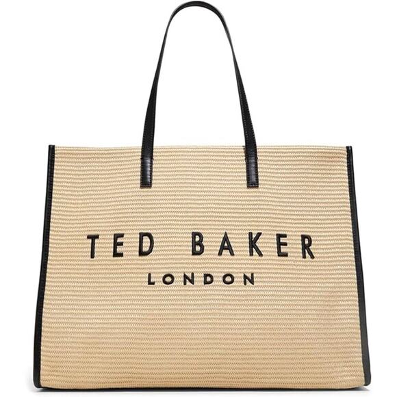 NEW! Ted Baker London Women's Icon Raffia Tote Bag w/ Ted Baker Embroidered Logo - Picture 1 of 6